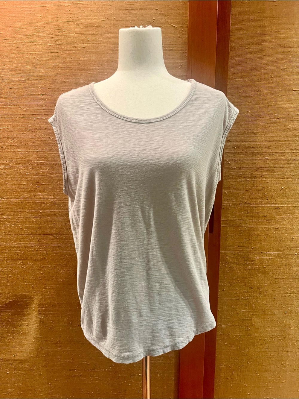 James Perse Taupe Scoop Neck Sleeveless Tank